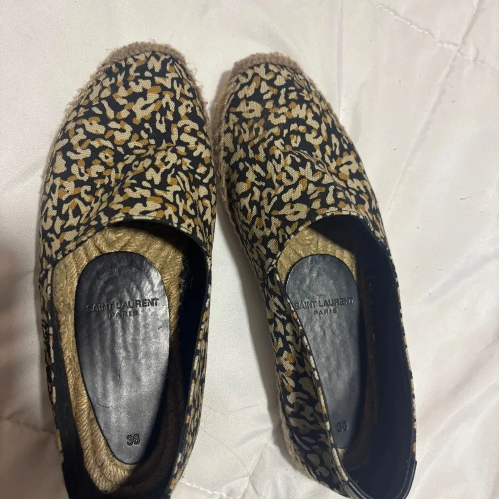 Saint Laurent Leopard-Print Canvas Flat Espadrilles Women’s - NEIMAN MARCUS